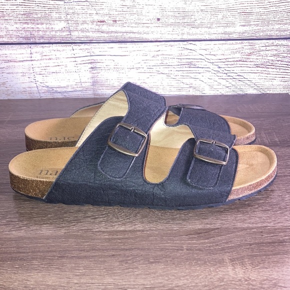 Men's NAE Darco Pinatex Sandal Size 44(11) Black& Tan - Picture 5 of 7